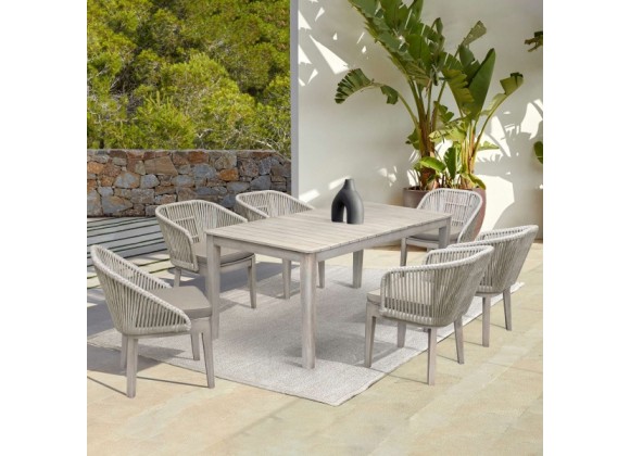 Armen Living Haiti Patio Outdoor Dining Chairs With Arms In Grey