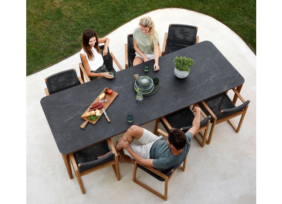 Cane-line Aspect dining table - Fossil black, ceramic hotel top