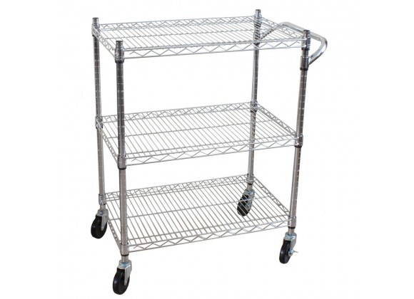 Oceanstar 3 Tier Heavy Duty All-Purpose Utility Cart  - Angled