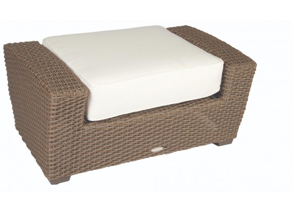 Woodard Augusta Wicker Ottoman - Angled View
