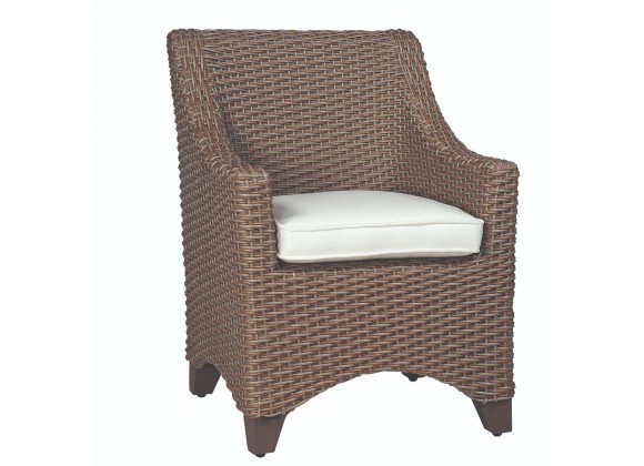 Woodard Augusta Wicker Dining Arm Chair - Angled