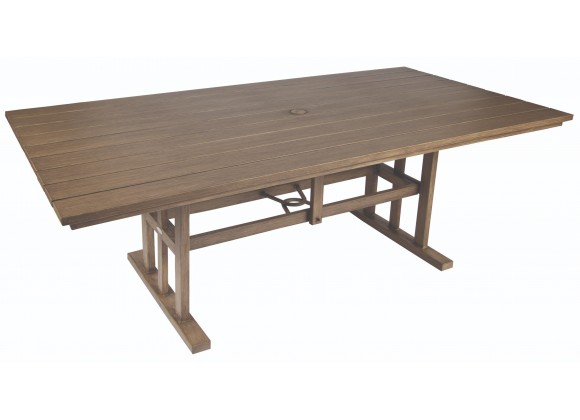 Woodard Augusta Woodlands Rectangle Dining Table - Angled