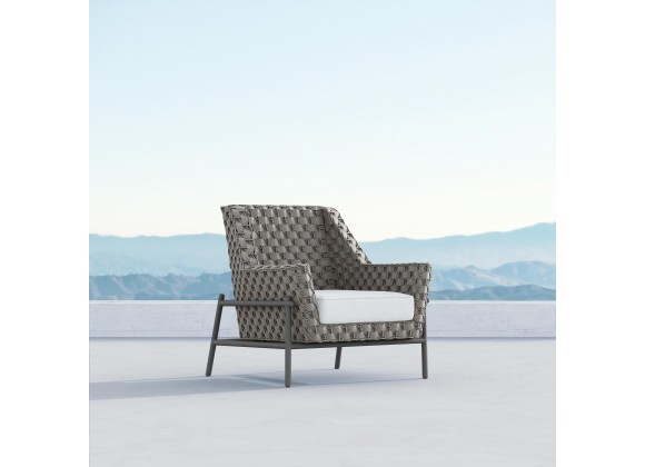 Azzurro Avalon Club Chair In Matte Charcoal Aluminum With Lava Gray All-Weather Rope - Lifestyle