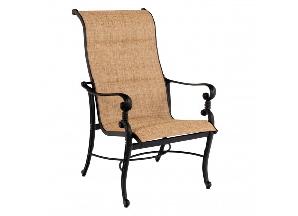 Woodard Avondale Padded Sling Dining Arm Chair - Angled
