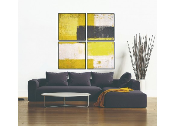 Amarillo 4-Piece 28"x28" (each) Canvas Wall Art in Black PS Frame - Lifestyle