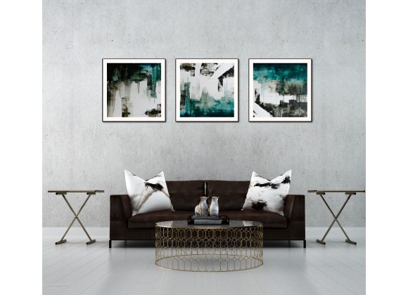 Whiteline Modern Living Maia 3-Piece 28"x28" (each) Canvas Wall Art in Black PS Frame - Lifestyle