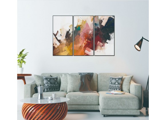 Whiteline Modern Living Luz 3-Piece 48"x28" (each) Canvas Wall Art With Black PS Frame - Lifestyle