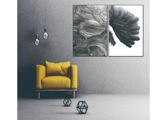 Whiteline Modern Living Paco 2-Piece 40"x60" (each) Canvas Wall Art With Black PS Frame - Lifestyle