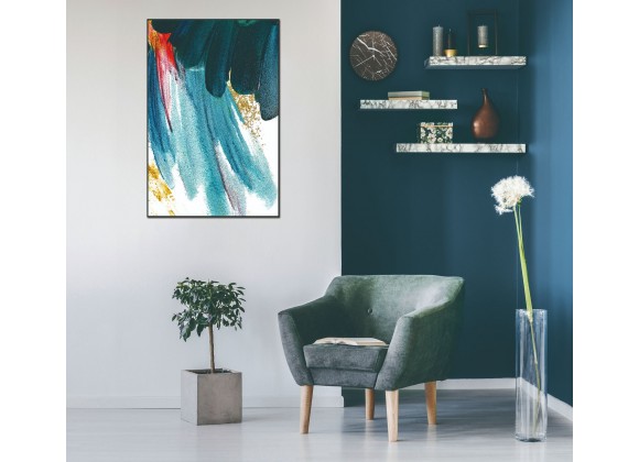 Whiteline Modern Living Livia 48"x32" Canvas Wall Art, Black PS Frame - Lifestyle