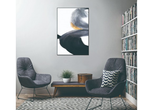 Whiteline Modern Living Sara 48"x32" Canvas Wall Art With Black PS Frame - Lifestyle