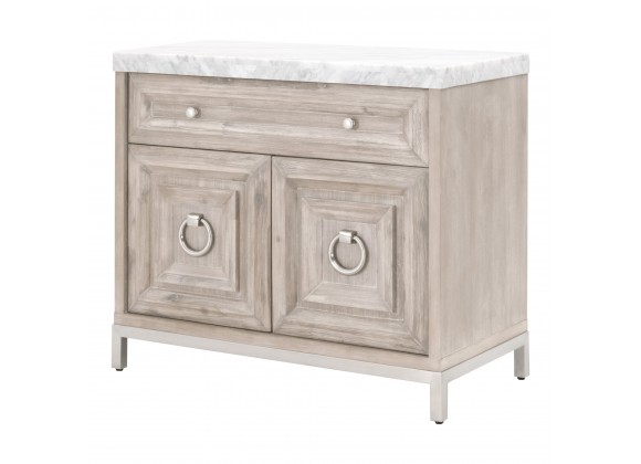 Azure Carrera Media Chest in Natural Gray - Front Side Angle