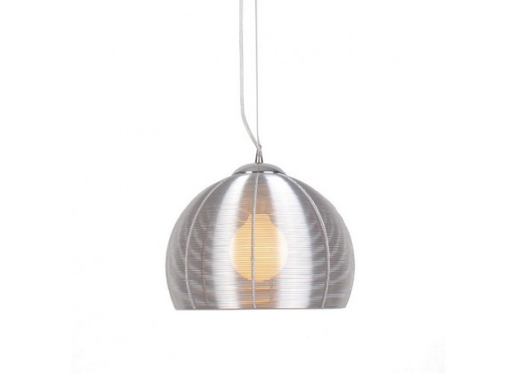 Bromi Lenox 1 Light Round Modern Silver Pendant