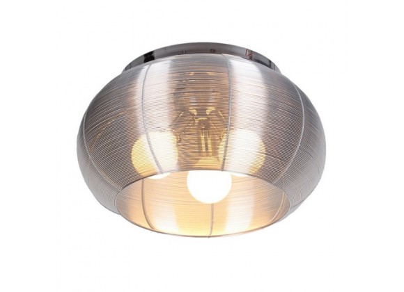 Bromi Lenox 3 Light Round Silver Flush Mount