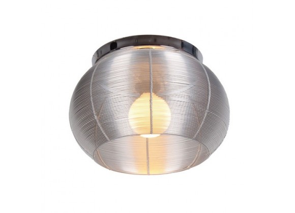 Bromi Lenox 1 Light Round Silver Flush Mount