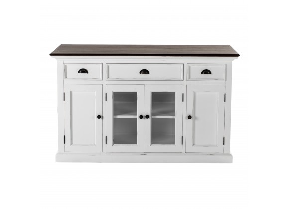 Nova Solo Halifax Accent Buffet, with 4 Glass Doors - 3 Drawers - Front Angle