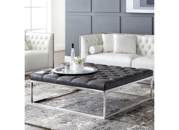Sunpan Sutton Ottoman - Cantina Magnetite - Lifestyle