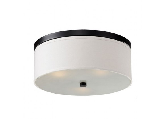 Bromi Braxton 20 Inch Round White and Black Flush Mount