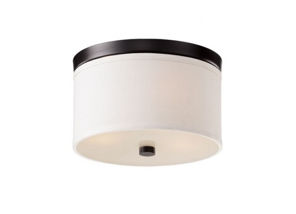 Bromi Braxton 10 Inch Round White and Black Flush Mount