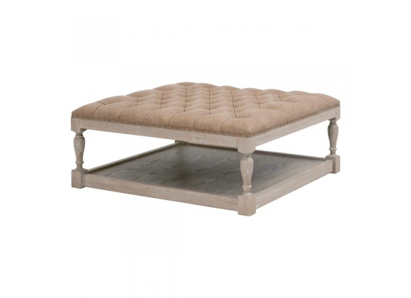 Essentials for Living Townsend Tufted Upholstered Coffee Table - Front Side Angle