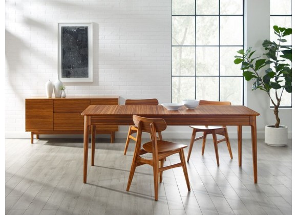 Greenington Erikka 110" Double-Leaves Extension Dining Table, Amber - Lifestyle