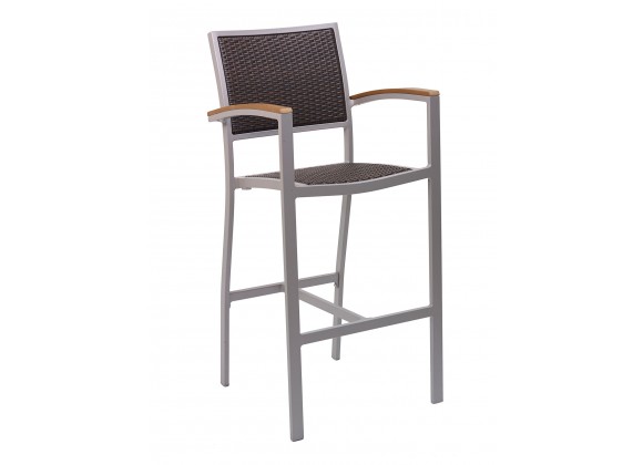 Aluminum Barstool - Silver Java