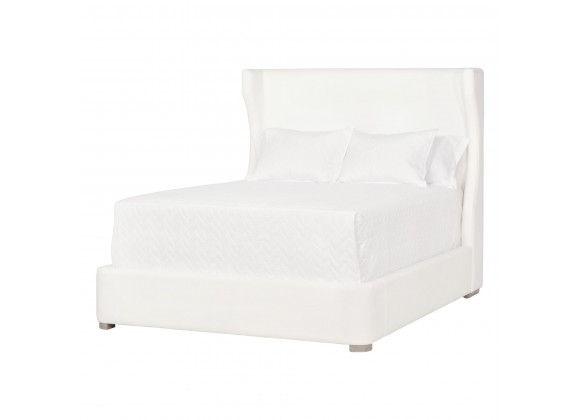 Essentials For Living Balboa Queen Bed in LiveSmart Peyton Pearl and Natural Gray - Angled