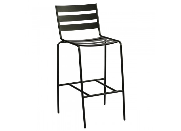 Woodard Café Series Metro Textured Black Stationary Bar Stool