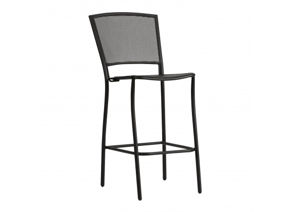 Woodard Café Series Albion Textured Black Stationary Bar Stool