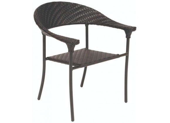 Woodard Barlow Stackable Dining Arm Chair - Angled