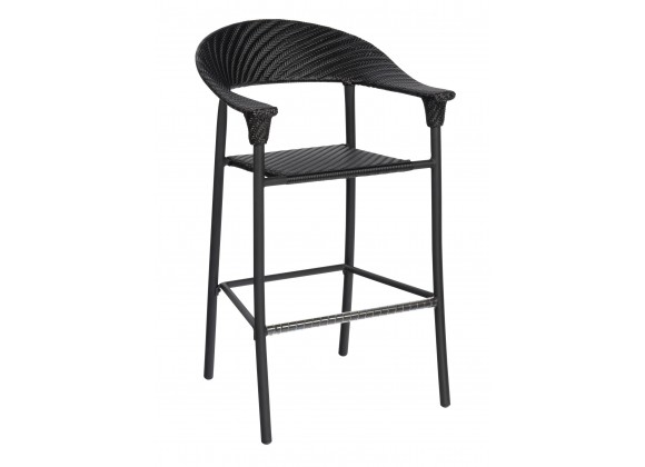 Woodard Barlow Stationary Bar Stool - Angled in Dark Roast