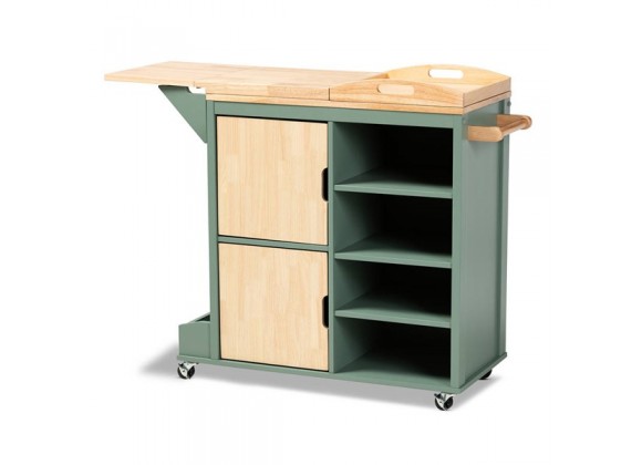 Baxton Studio Dorthy Two-Tone Kitchen Storage Cart