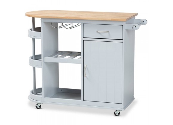 Baxton Studio Donnie Two-Tone Kitchen Storage Cart