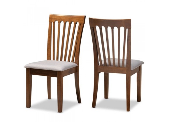 Baxton Studio Minette Grey Walnut Dining Chair - Set of 2
