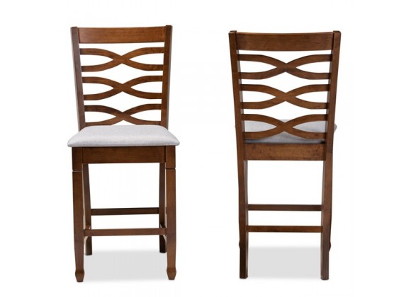 Baxton Studio Lanier Upholstered 2-Piece Wood Counter Height Pub Chair Set 