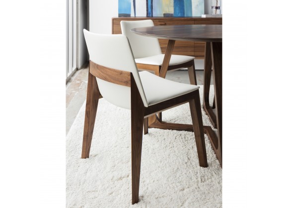 Moe's Home Collection Deco Dining Chair in White PVC - Set of Two -  Lifestyle