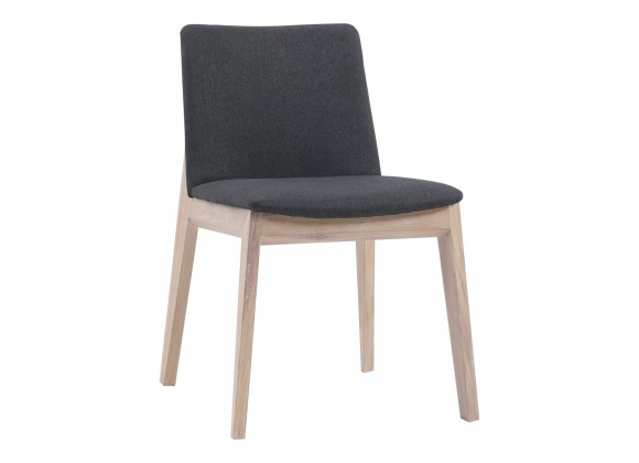 Moe's Home Collection Deco Oak Dining Chair Grey - Set Of Two - Angled View