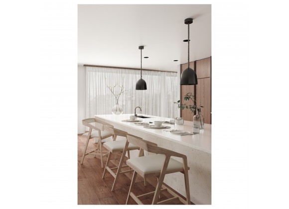 Moe's Home Collection Padma Oak Barstool - Light Grey - Lifestyle
