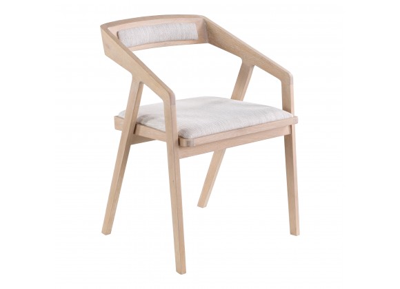 Moe's Home Collection Padma Oak Armchair - Light Grey - Front Side Angle