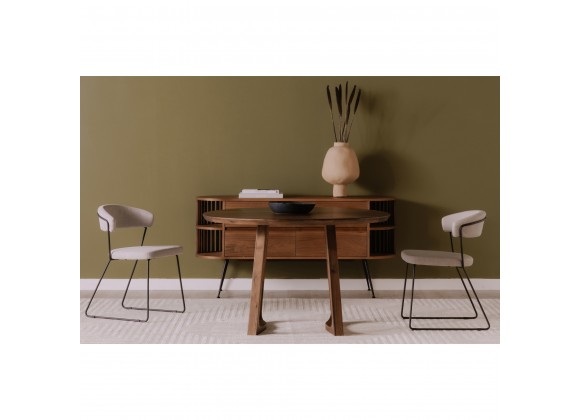 Moe's Home Collection Silas Round Dining Table in Walnut - Lifestyle