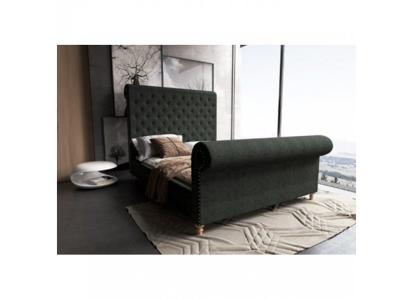 Manhattan Comfort Empire Charcoal Bed Grey