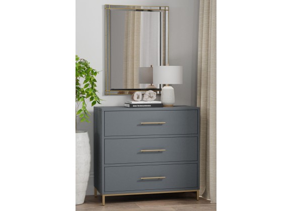 Alpine Furniture Madelyn Three Drawer Small Chest, Slate Gray - Lifestyle