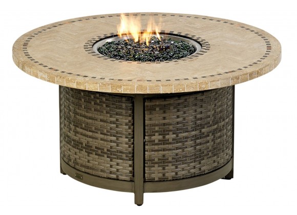 Patio Resort Lifestyle Bermuda Platinum 48" Round Fire Table With Burner 