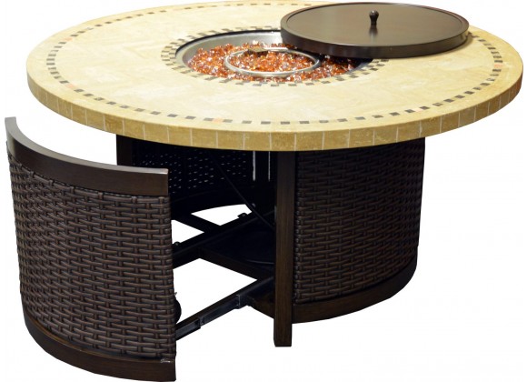 Patio Resort Lifestyle Bermuda 48" Round Fire Table With Burner