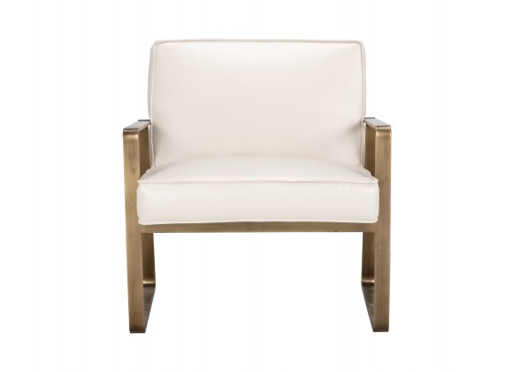 Sunpan Kristoffer Lounge Chair - Vintage Vanilla Leather - Front Angle