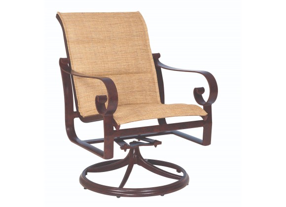 Woodard Belden Padded Sling Swivel Rocker - Angled