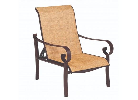 Woodard Belden Sling Adjustable Lounge Chair - Angled
