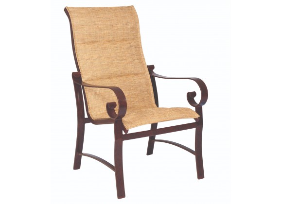 Woodard Belden Padded Sling High Back Dining Arm Chair
