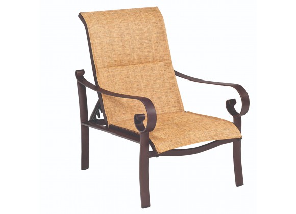 Woodard Belden Padded Sling Adjustable Lounge Chair - Angled