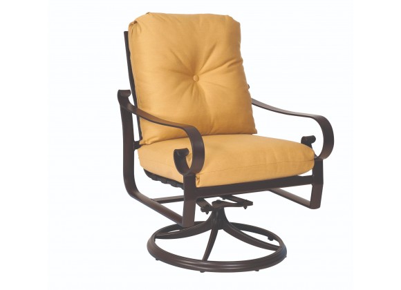 Woodard Belden Swivel Rocking Dining Arm Chair - aNGLED