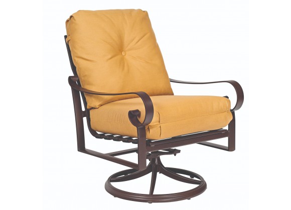 Woodard Belden Cushion Swivel Rocking Lounge Chair - Angled